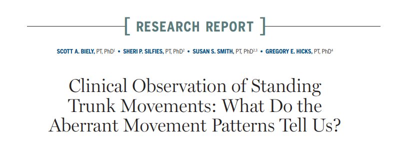 Clinical observation of standing trunk movements: what do the aberrant movement patterns tell us Mainstay Medical Australia