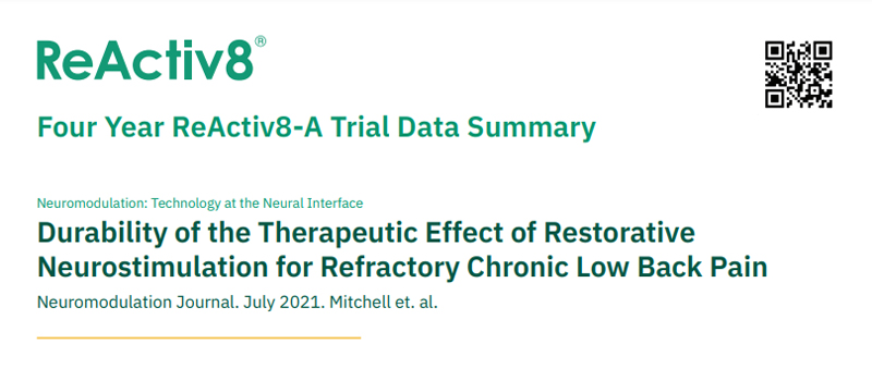 Durability of the therapeautic effect of restorative neurostimulation for refractory chronic low back pain Mainstay Medical Australia
